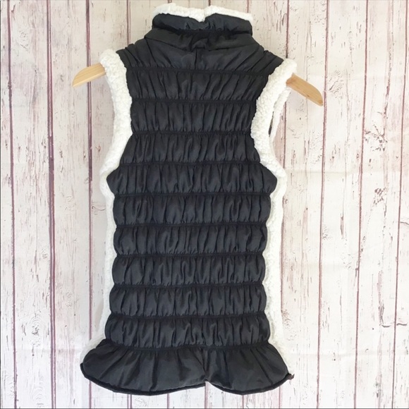 🎉HP🎉NWT Black Reversible Fleece Sherpa Trimmed Vest Sz M - Picture 3 of 12